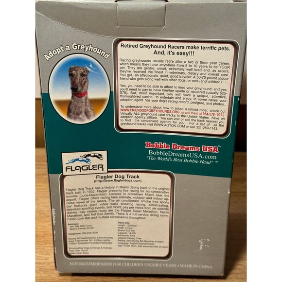 Vintage‎ Bobble Dreams Greyhound Racing Naples Fort Myers Track Bobblehead Dog - Picture 7 of 7